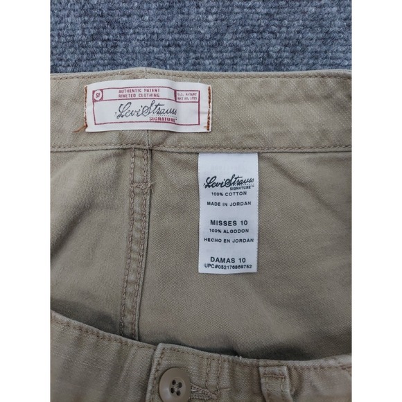 Levis Pants Cargo Crop Capri Pants Womens 10 Beige Cotton Y2K Utility Outdoor - Picture 3 of 11